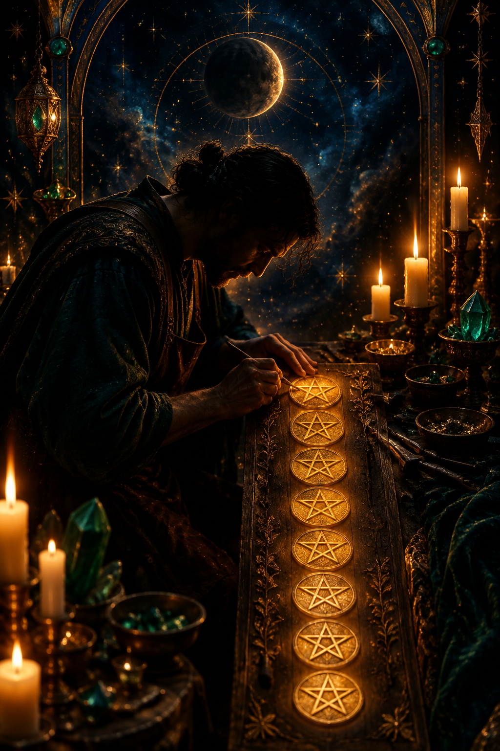 The Eight of Pentacles: Mastery, Dedication, and the Sacred Practice of Getting Better