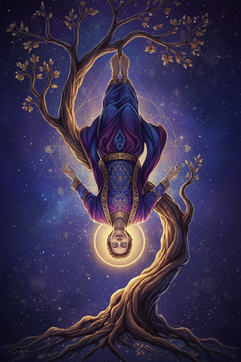The Hanged Man Tarot Card: Surrender, Perspective, and Sacred Pause