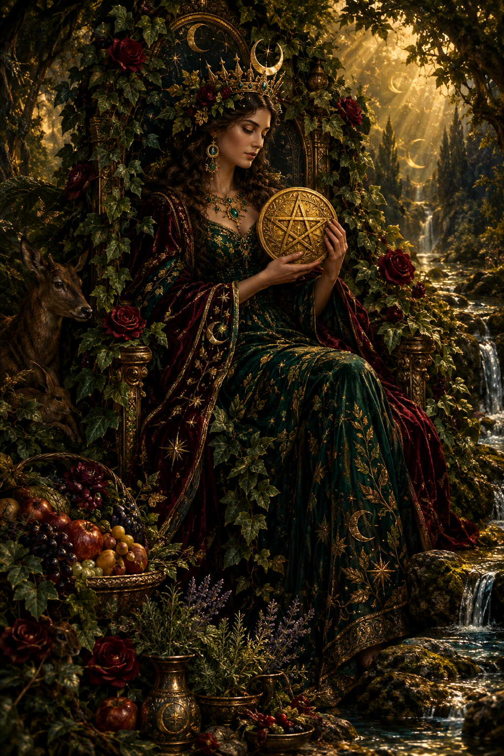 The Queen of Pentacles: Nurturing Abundance and the Art of Sustainable Living