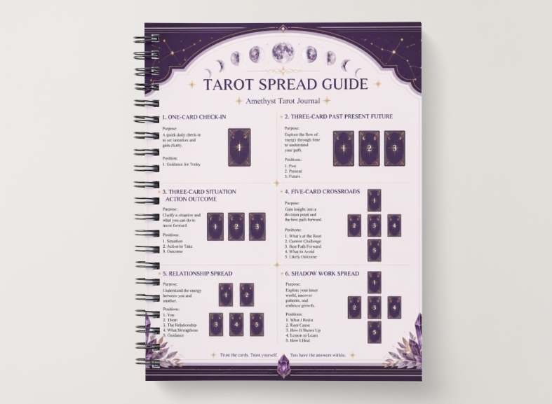 Amethyst Tarot Journal | Daily Tarot Reading & Intuition Notebook