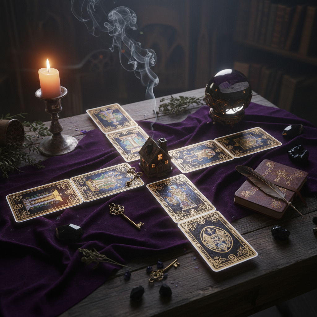 The Crossroads Property Reading tarot spread